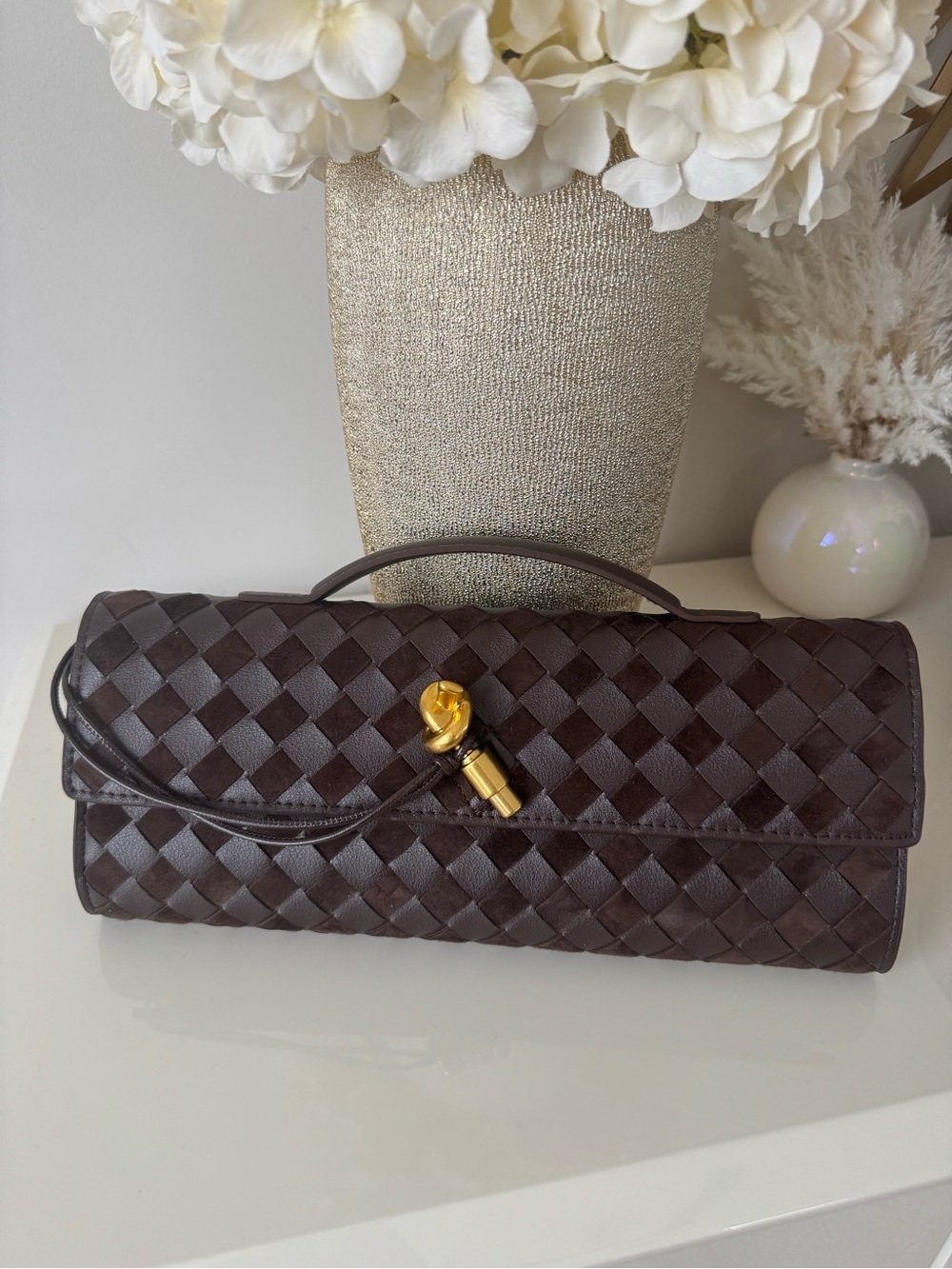 Tiffany & Fred Paris Hand-woven Leather Clutch
